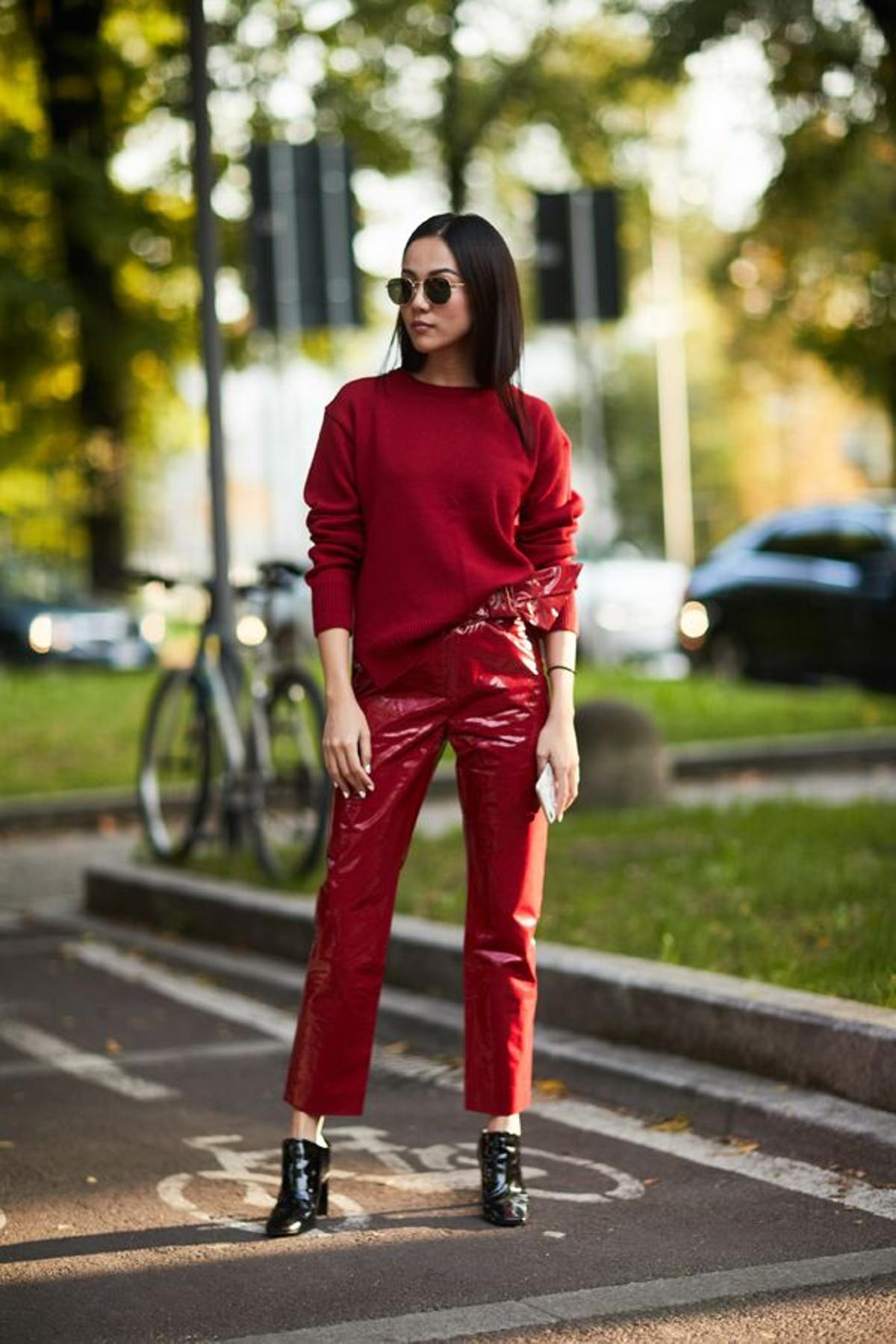 'Streetstyle' en la Semana de la Moda de Milán: todo al rojo