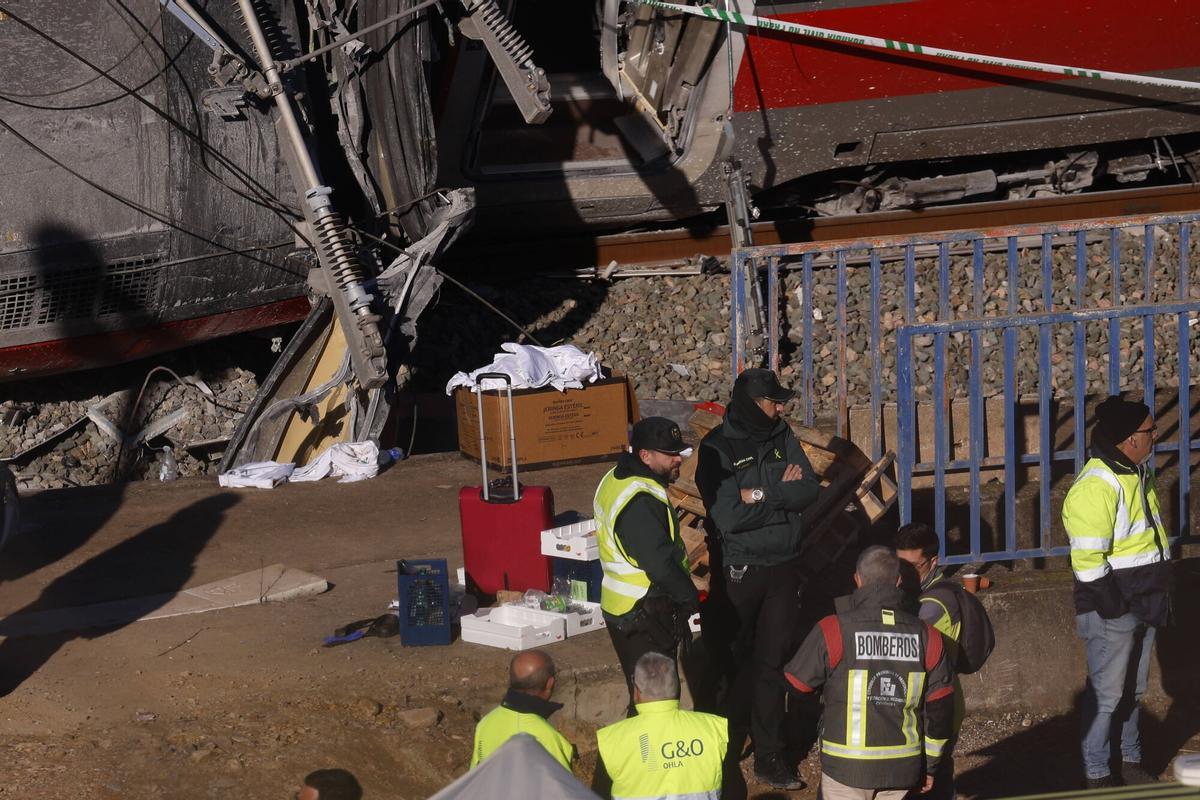 La zona cero del accidente ferroviario en Adamuz