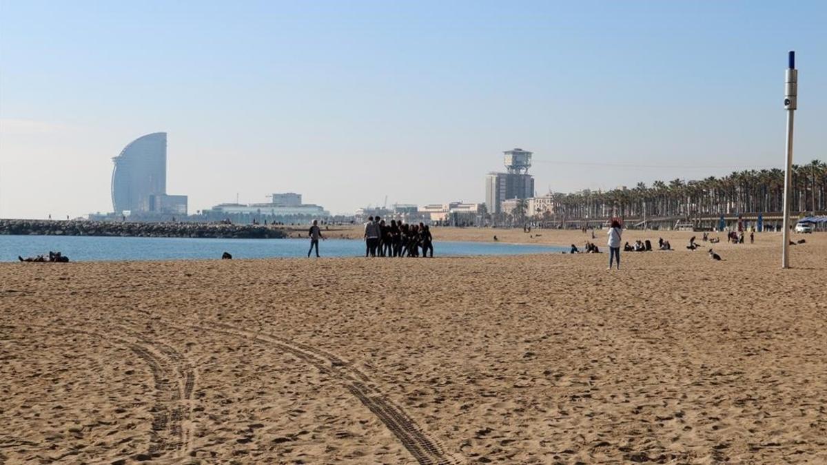 La playa del Somorrostro, en Barcelona