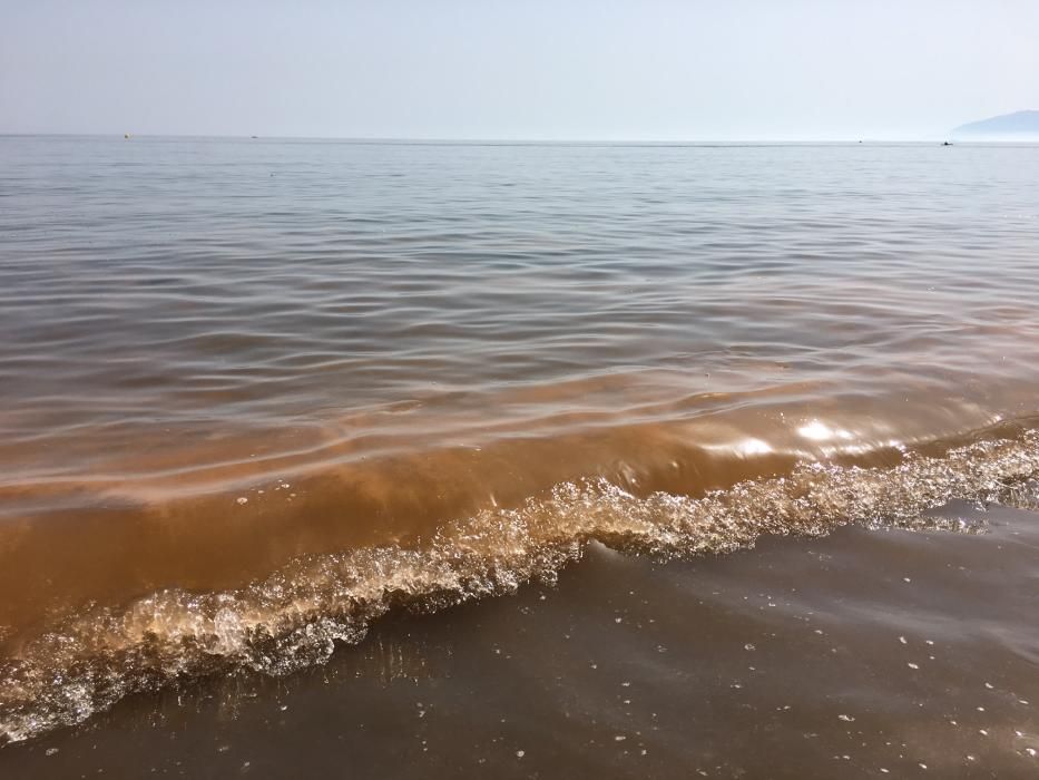 Manchas rojas en la bahía de Málaga.