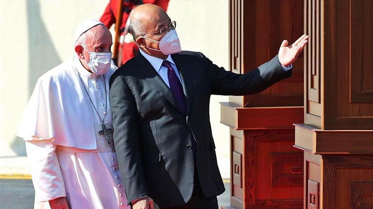 El president iraquià, Barham Salih, rep el papa Francesc