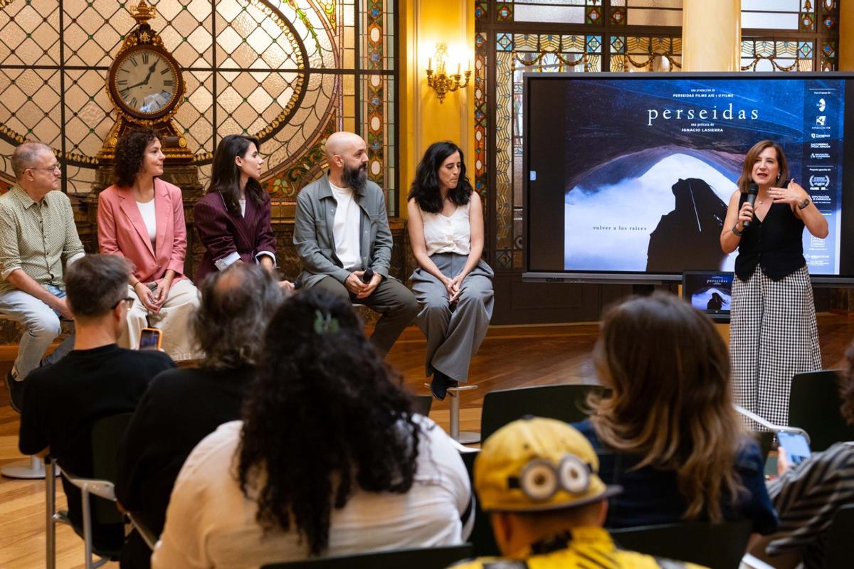 La presentación de 'Perseidas', este viernes en Zaragoza.