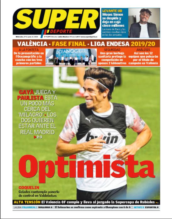 Portada SUPERDEPORTE  miércoles 17 junio 2020