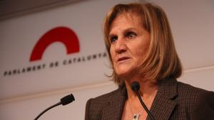 La presidenta del Parlament, Núria de Gispert, en una roda de premsa recent.