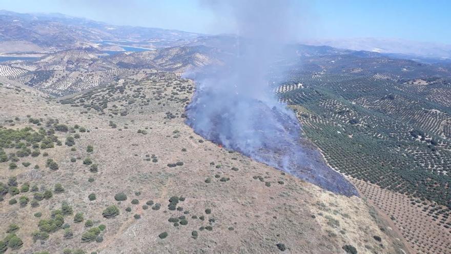 Una imagen aérea del incendio.