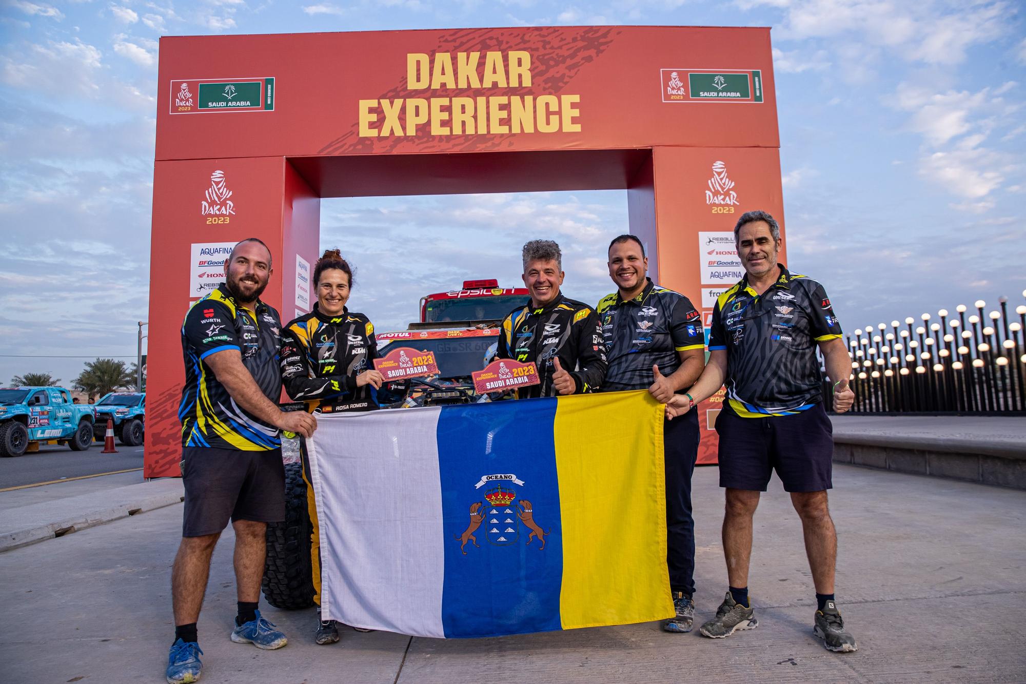 Podio en la meta del Dakar de Peñate