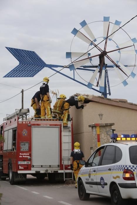 Impacto de una grúa en una casa de es Pil·larí