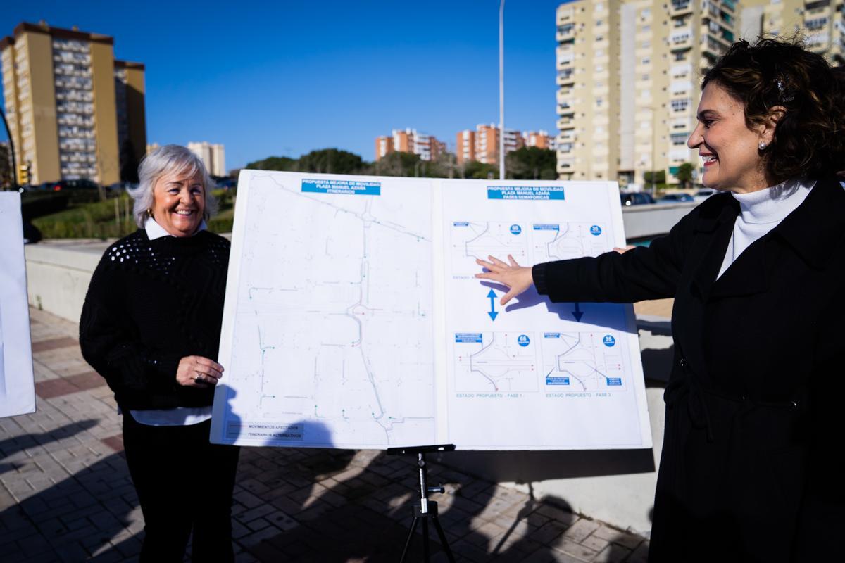 Porras y Hernández han presentado este viernes el plan de reordenación de la circulación en la plaza Manuel Azaña.