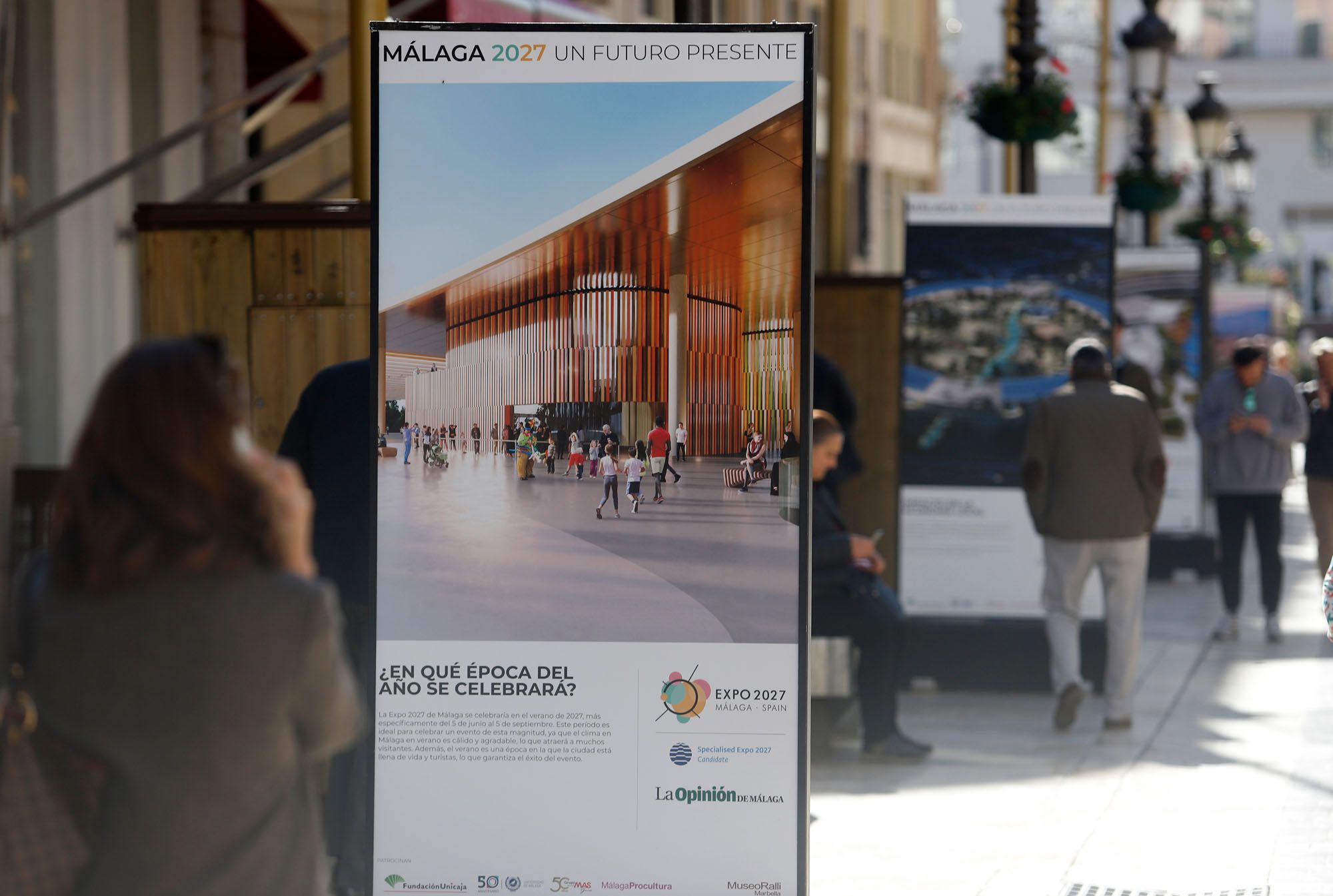 Exposición 'Málaga 2027 Un Futuro Presente', organizada por La Opinión, en la Alameda y la calle Larios