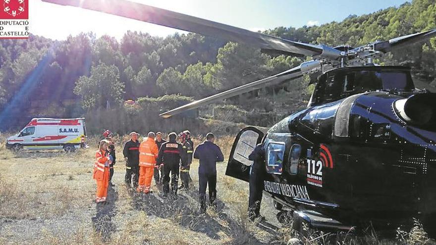 Rescatan a un senderista en Sueras tras sufrir un infarto de miocardio