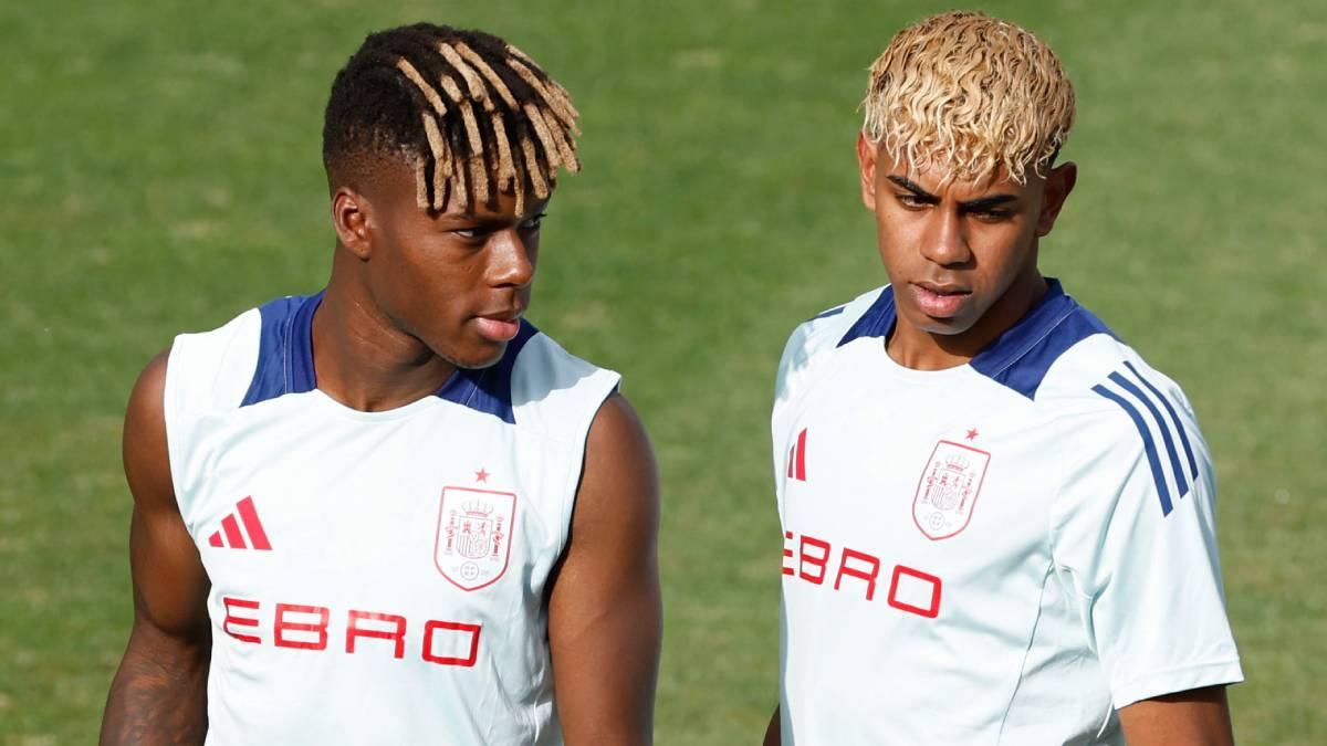 Lamine Yamal y Nico Williams, amigos y ambos aquejados de pubalgia