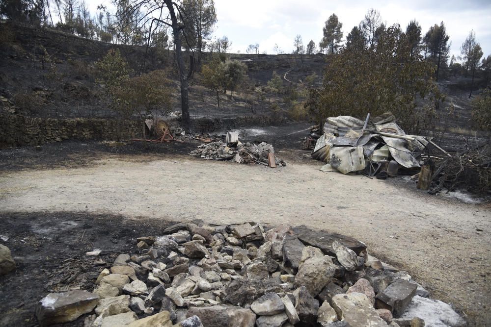 Els habitatges destruïts per les flames