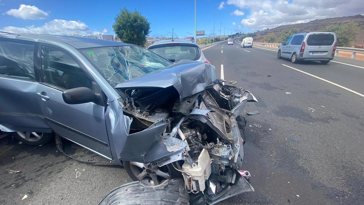 Dos accidentes colapsan la GC-1 a la altura de Playa del Inglés