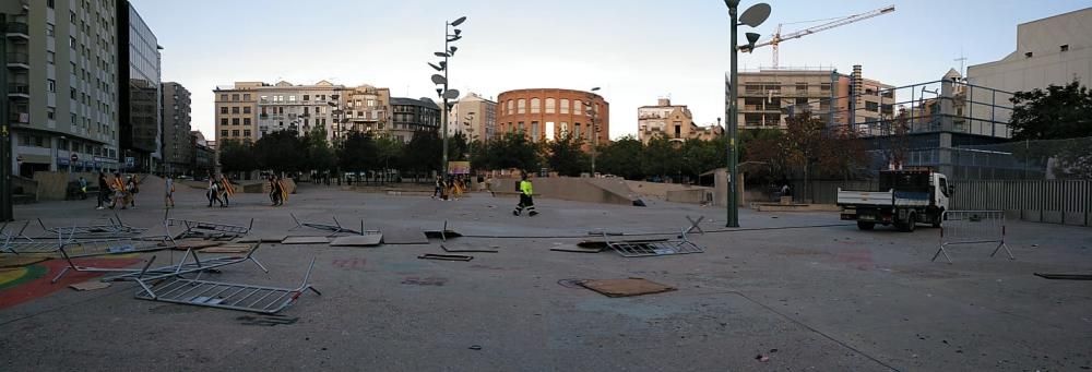 Girona intenta tornar a la normalitat després dels aldarulls de dimecres a la nit