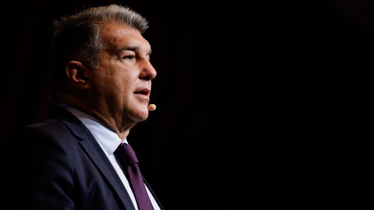 Laporta, durante la Asamblea del Barça