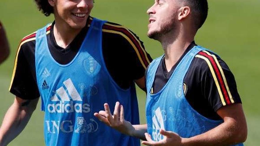 Hazard y Witsel, durante el entrenamiento de Bélgica.