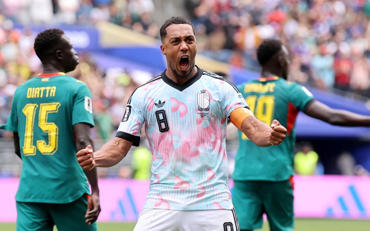 Tielemans celebra el gol de Bélgica que llevó el partido a la prórroga, este miércoles en Seattle.