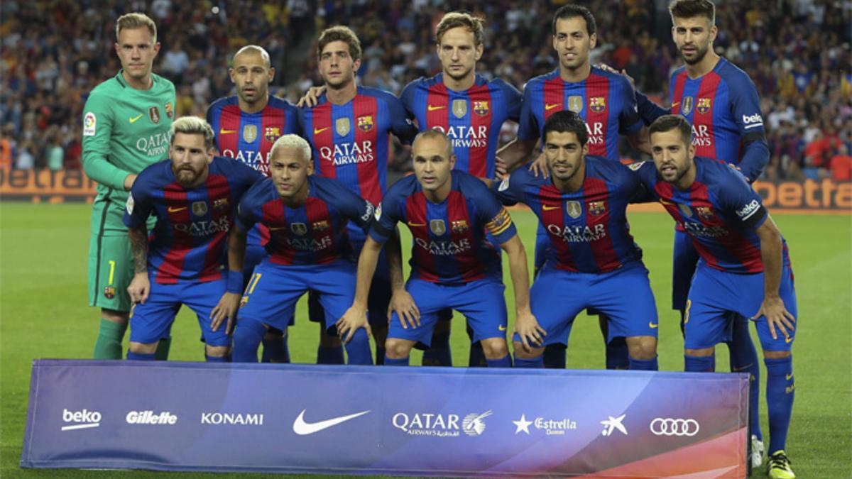 El once de gala del Barça en su única aparición de esta temporada: el Barça-Atlético de LaLiga (2016/17)