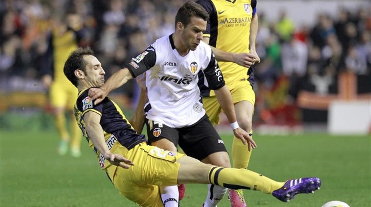 Juanfran i Juan Bernat, en un partit de Copa a Mestalla.