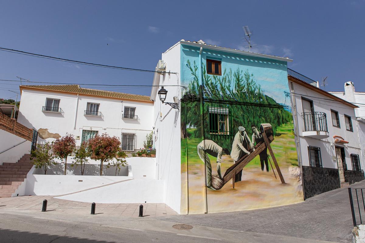 Un grafiti en Fuente Tójar que refleja la tradición olivarera.