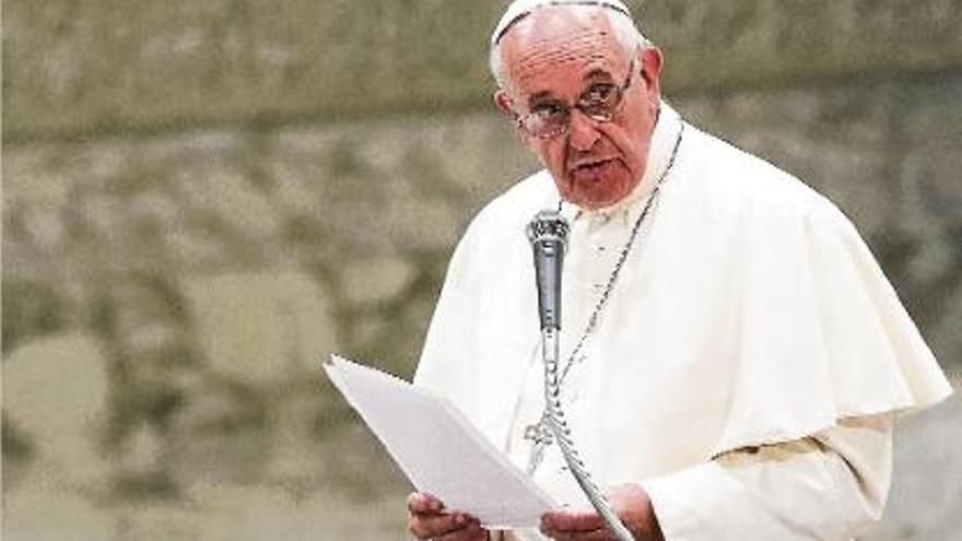 El papa Francesc durant una audiència en el Vaticà.