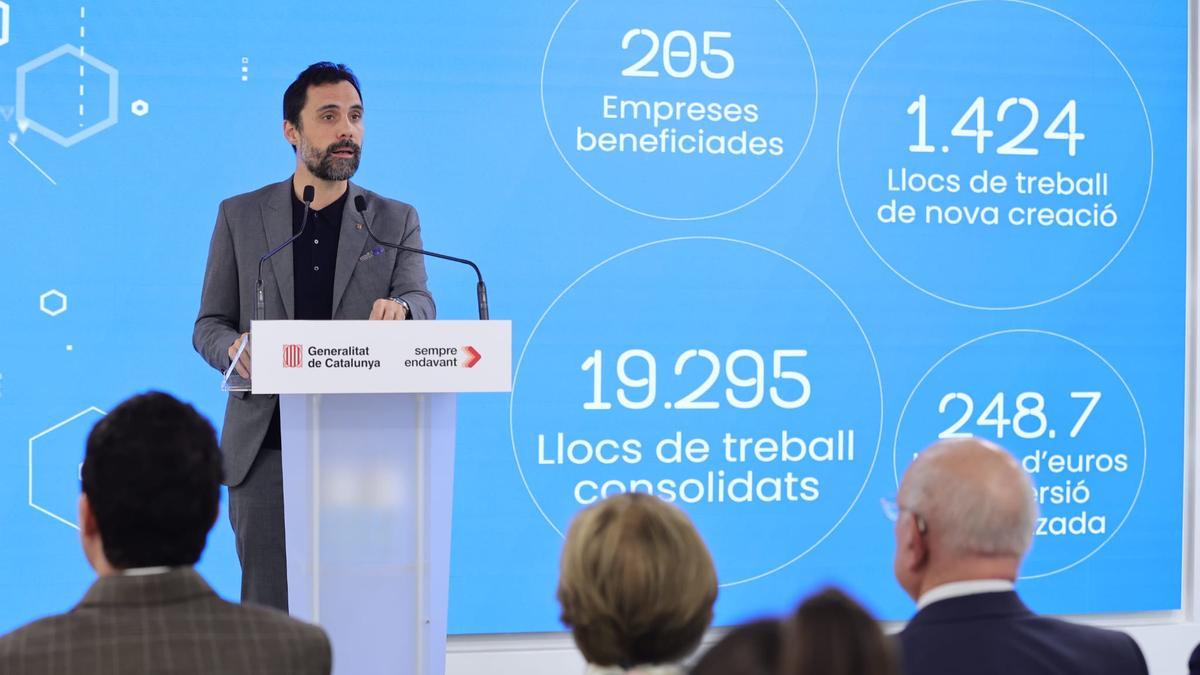 El conseller Roger Torrent durant la roda de premsa.