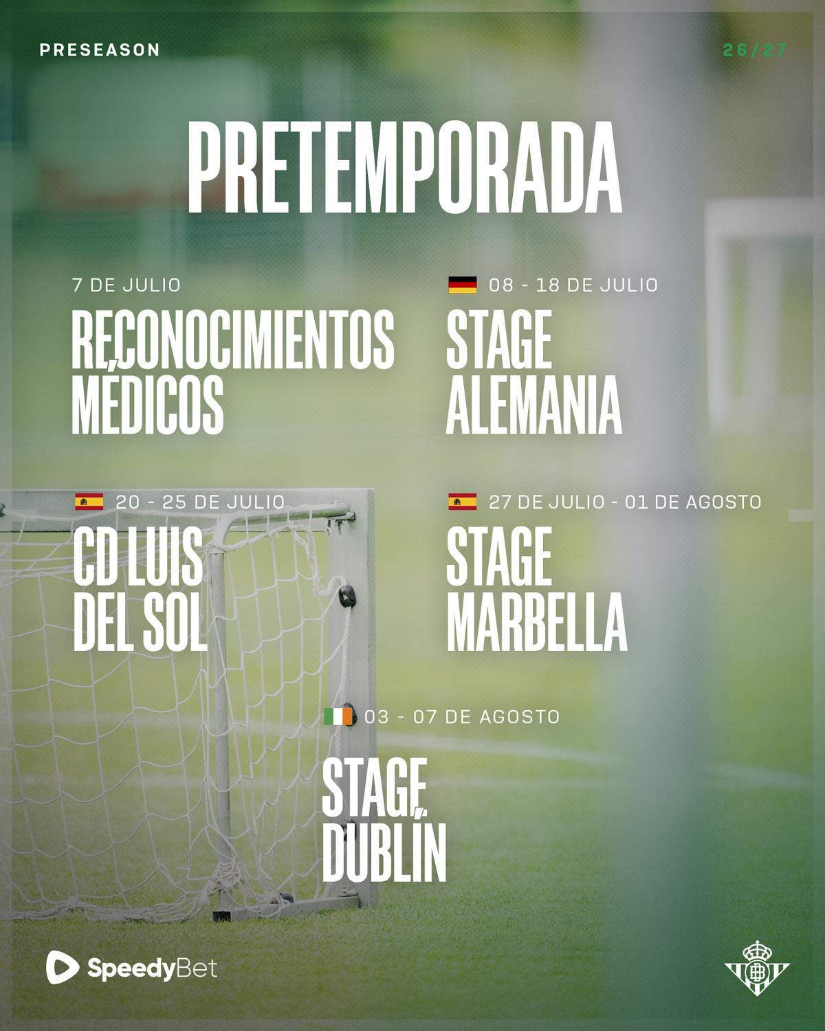 Detalles pretemporada Betis