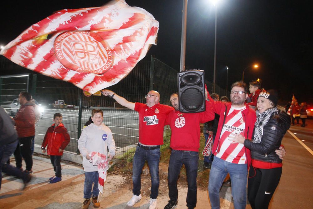 Rebuda dels aficionats al Girona després de la victòria davant el Madrid