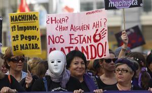 Manifestación contra la violencia machista en Madrid.