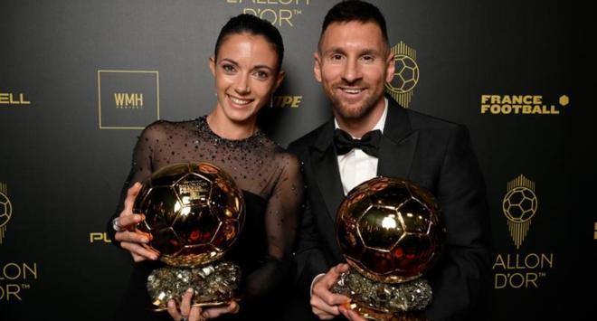 Messi y Aitana se hicieron con el Balón de Oro. 30 de octubre de 2023. Lionel Messi fue reconocido por octava vez en su carrera como el mejor jugador de fútbol en el mundo tras recibir el Balón de Oro 2023 en el Théâtre du Châtelet de París. Al igual que Aitana, que ganó el triplete con el Barça y el Mundial con la selección.