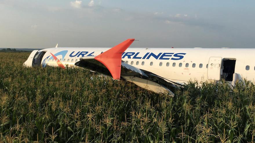 Un avió realitza un aterratge d&#039;emergència en un camp de blat de moro prop de Moscou