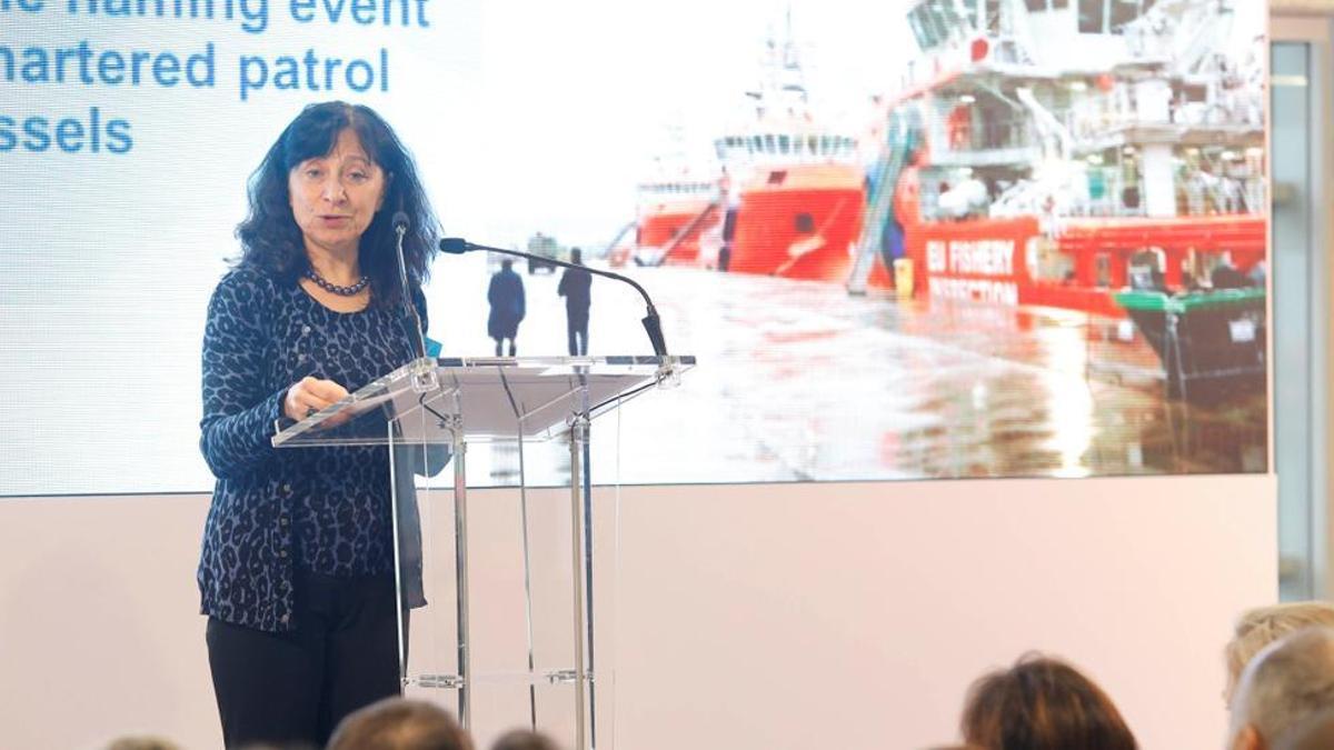 Charlina Vitcheva, durante el acto de presentación de las nuevas patrulleras de la EFCA.