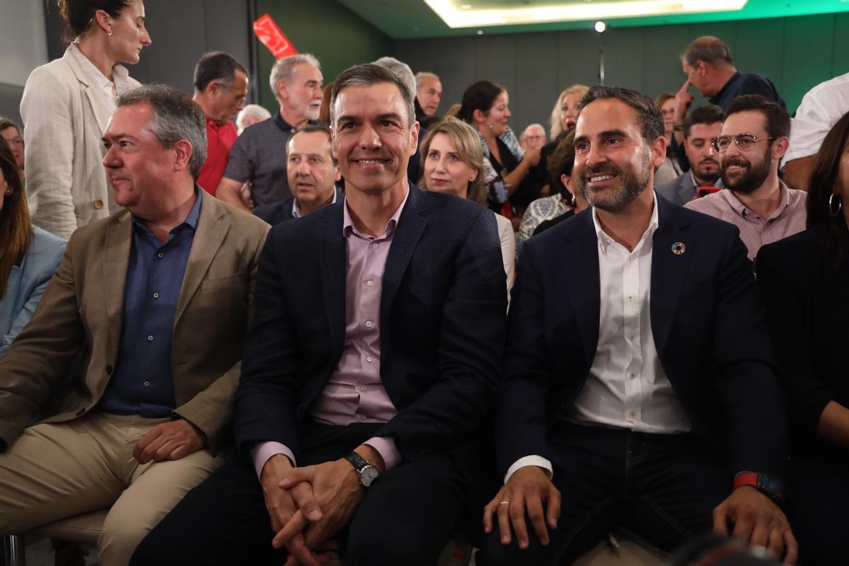 Pedro Sánchez, en el hotel NH de Málaga durante su último mitin en la ciudad.