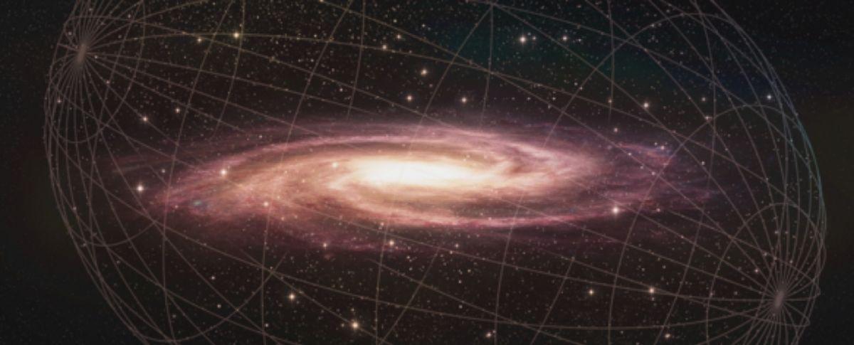 Recreación artística de la forma del halo de la Vía Láctea.