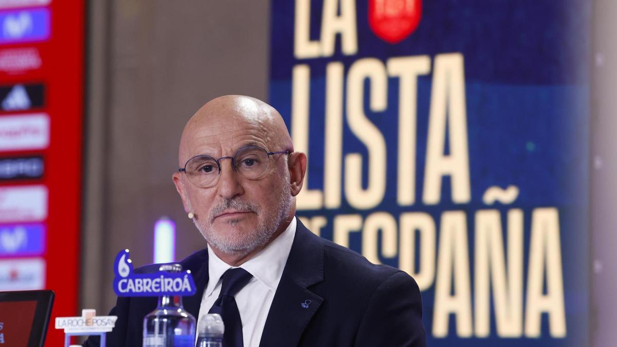 Luis de la Fuente, seleccionador de España durante la presentación de la lista de convocados para el Mundial