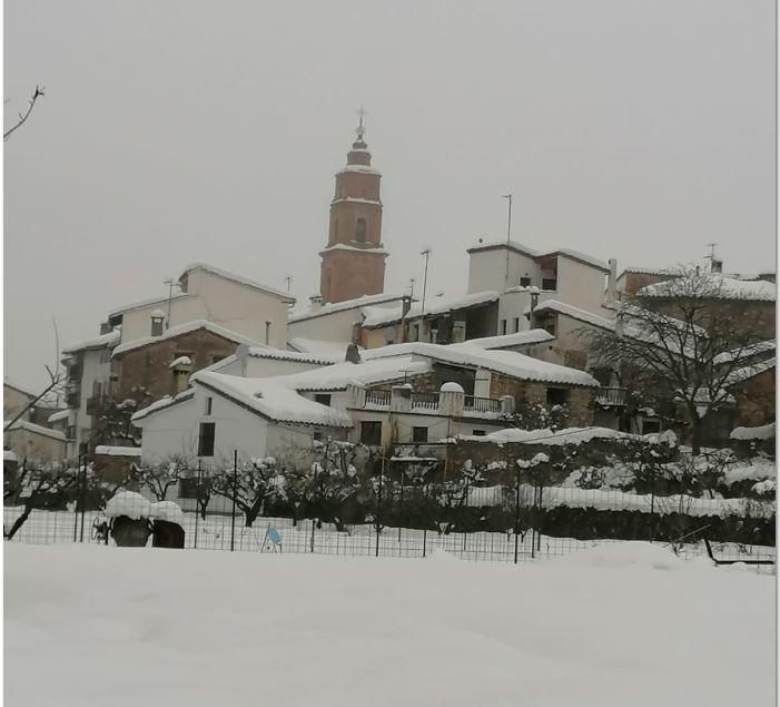 Xiva de Morella, tomada por la nieve