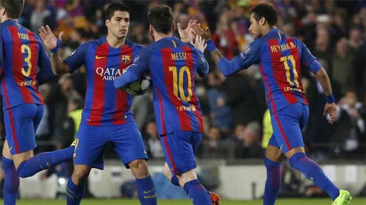 El tridente ayudó a la remontada del Barcelona