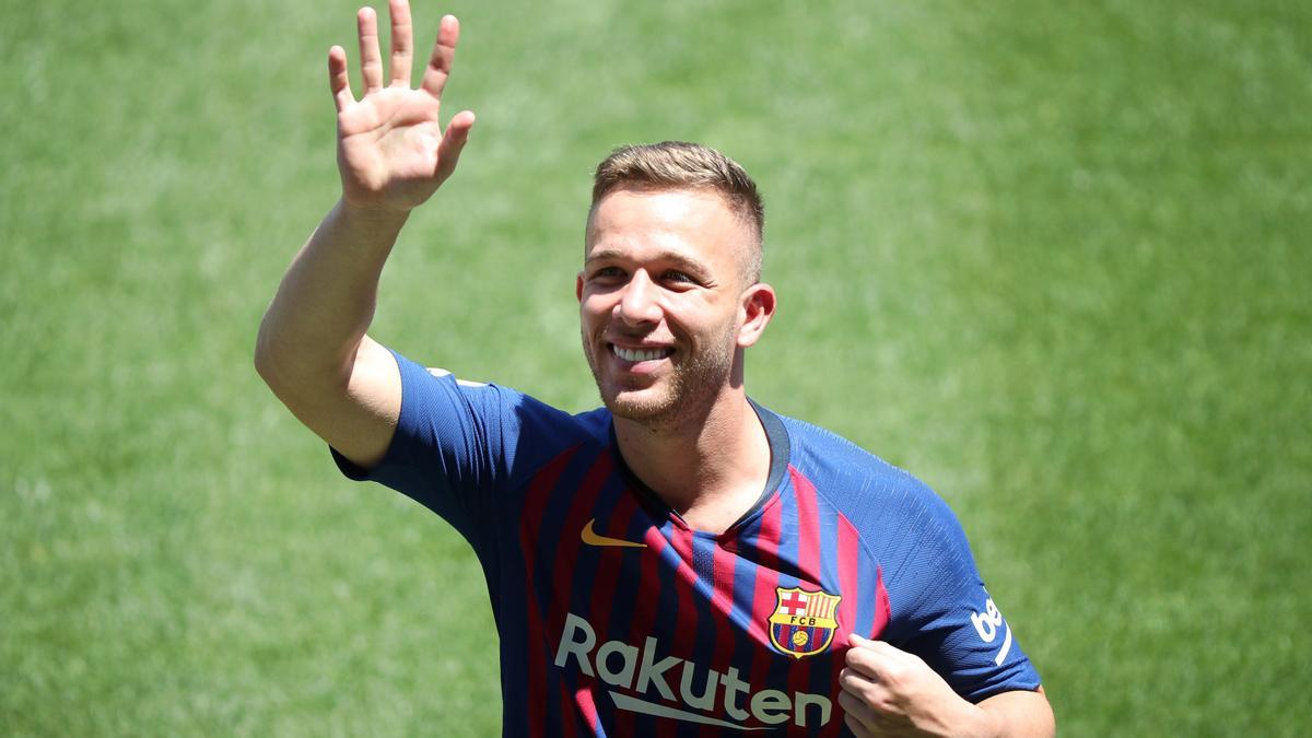 Arthur, en su presentación oficial como jugador del Barça.