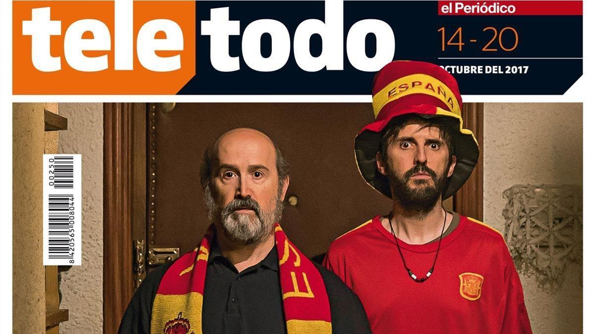 Javier Cámara y Julián López, de 'Fe de etarras', en la portada del 'Teletodo'