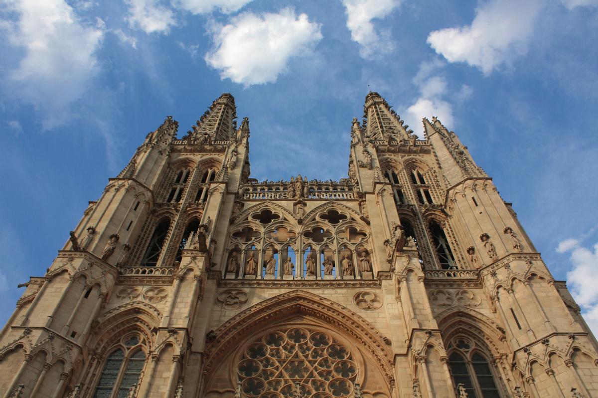 Fachada gótica de la Catedral de Burgos.