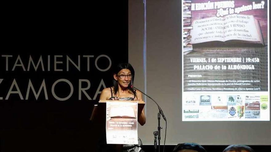 La escritora Emilia Casas en una gala de ¿Qué te apetece leer?