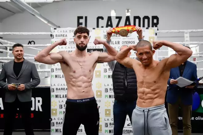 Las imágenes del pesaje de El Cazador Jr y Ronny Landaeta