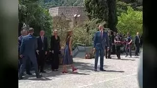 Llegada de los reyes Felipe VI y Letizia a Montserrat