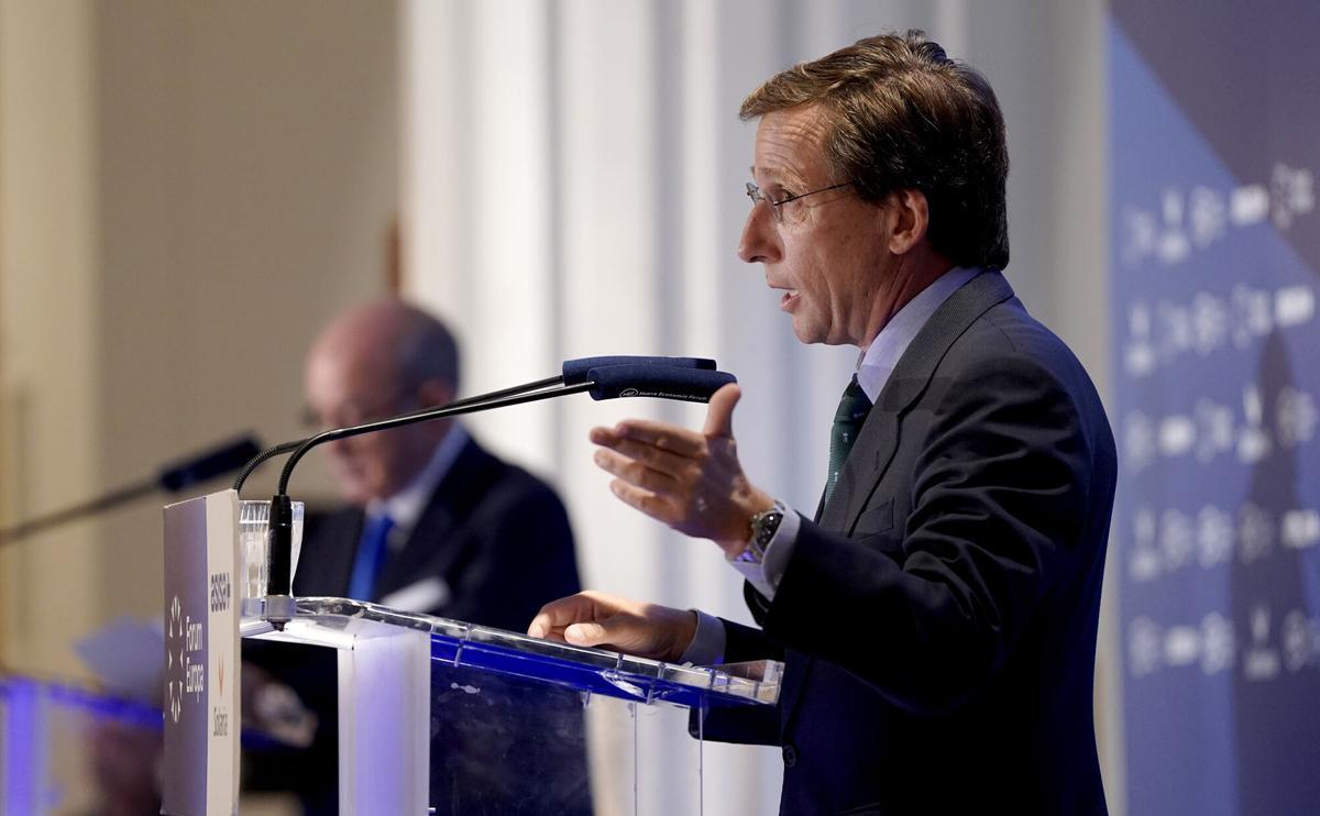 José Luis Martínez-Almeida, durante el  desayuno informativo de New Economy Forum de este lunes.