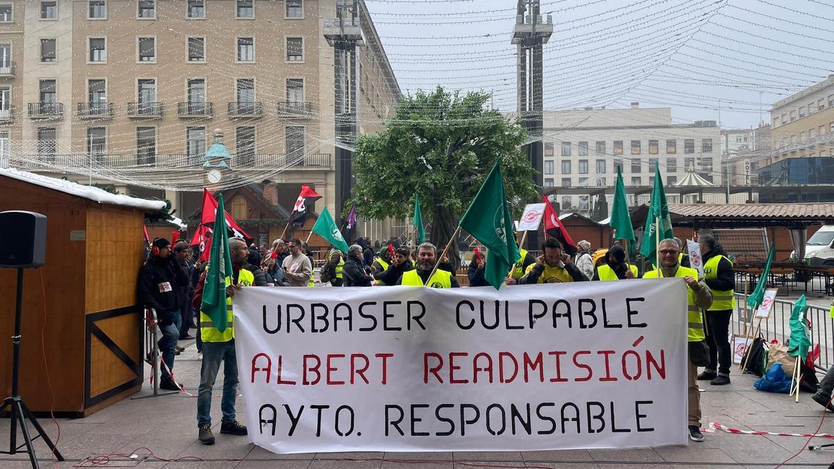 Concentración hace unos meses de los trabajadores de Urbaser.