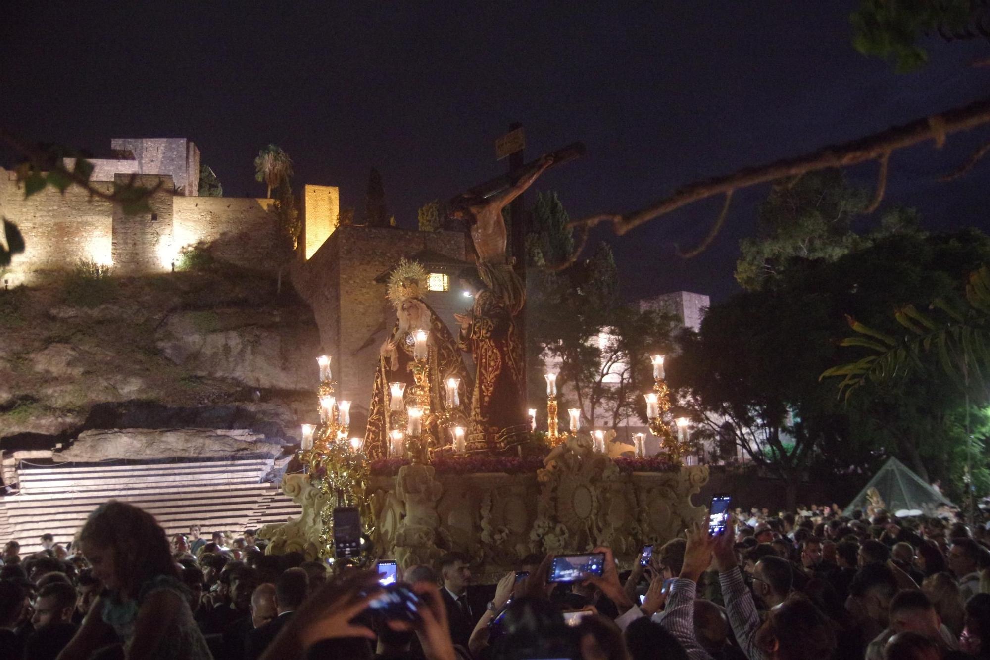 Procesión de la hermandad del Puerto de la Torre por el Centro de Málaga