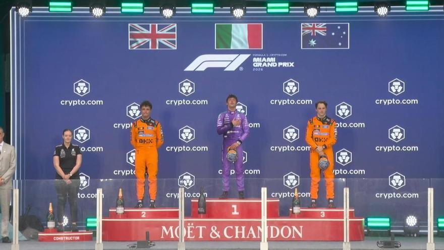 Clasificación del GP de Miami, con Sainz 9º, Alonso, 15º y sanción a Leclerc