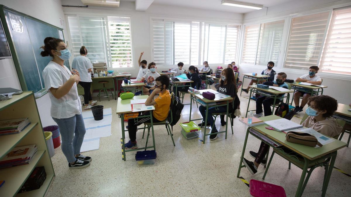 Clase en el IES Sa Bodega en octubre pasado. Vicent Marí