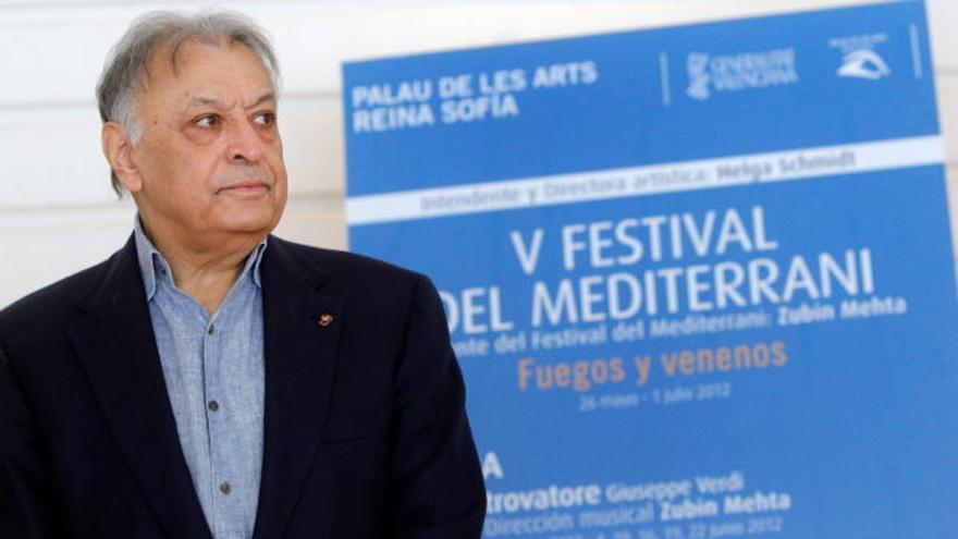 El director Zubin Mehta durante la presentación de la V edición del Festival del Mediterrani