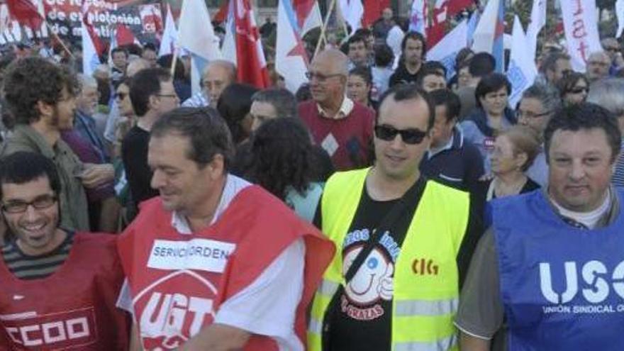 Un momento de la manifestación de ayer en A Coruña. / víctor echave